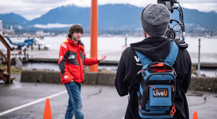 Mochila LiveU en retransmisión en directo