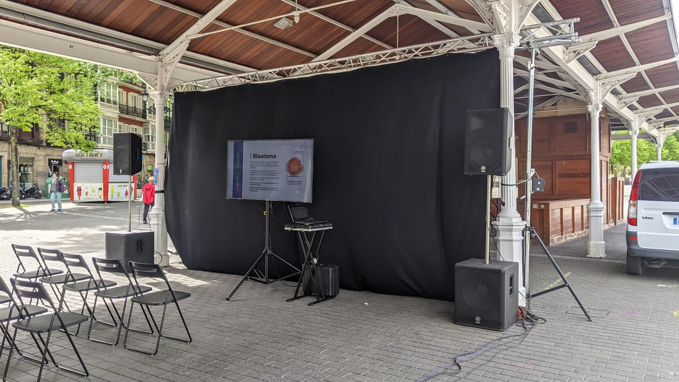 Megafonía y pantalla LED para evento en el Arenal de Bilbao.